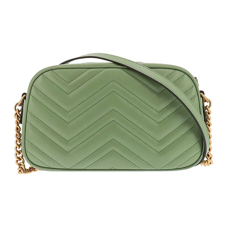 GUCCI GG Marmont Leather Crossbody Bag Shoulder Bag Women's Green-2