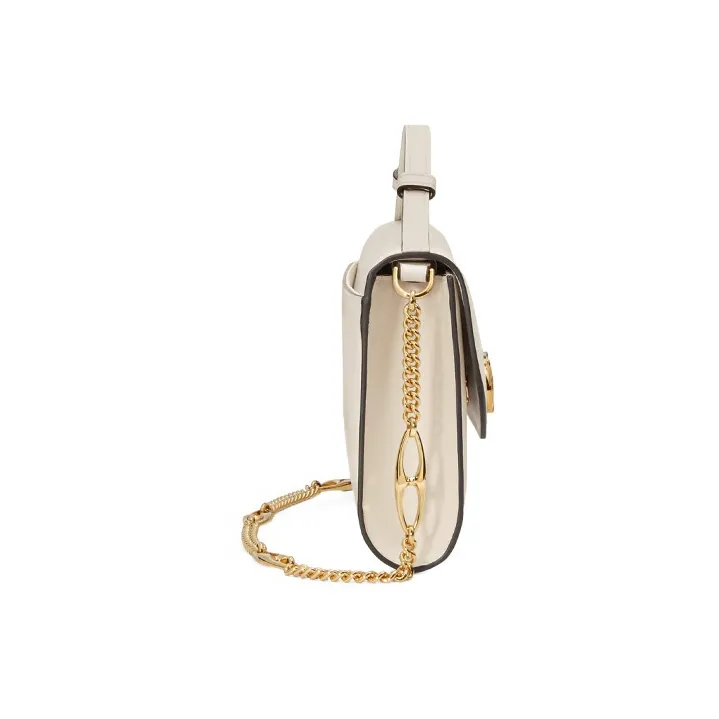 GUCCI Zumi Leather Portable Crossbody Bag Shoulder Bag Small Size Women's White-2