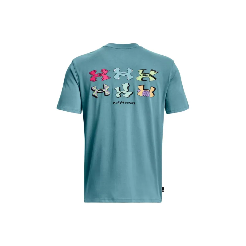 Under Armour T Shirts Men Serene Aqua Blue-1
