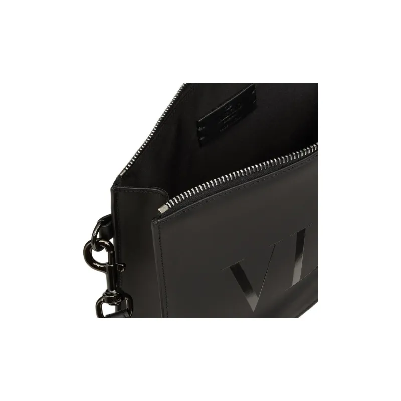 Valentino Calfskin Clutch Regular Men's Black-5