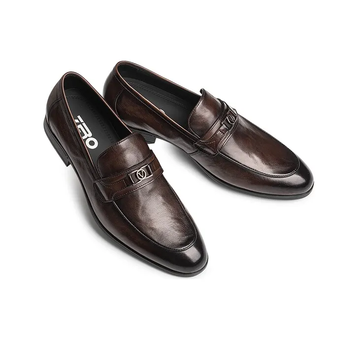 ZRO Dress Shoes Men Low Top Black/Dark Brown-8
