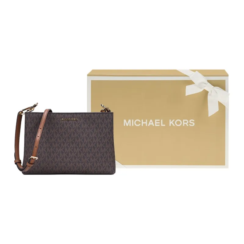 MICHAEL KORS Canvas One Shoulder Handbag, Crossbody Bag Medium Size Women's Dark Brown-7