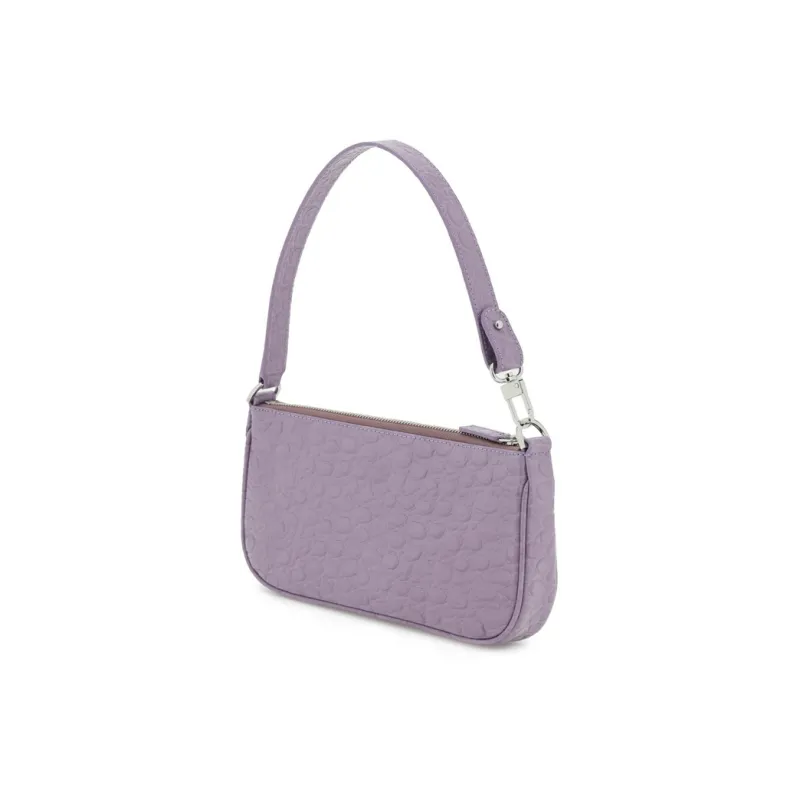 By Far Rachel Crocodile Embossed Cow Leather Handbag, Shoulder Bag Women's Haze Purple-2