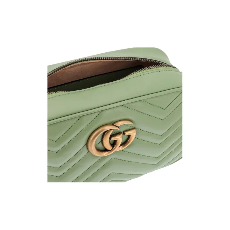 GUCCI GG Marmont Leather Crossbody Bag Shoulder Bag Women's Green-4