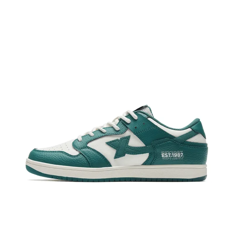 XTEP Low-Top Skateboard Shoes Men's White Green-0