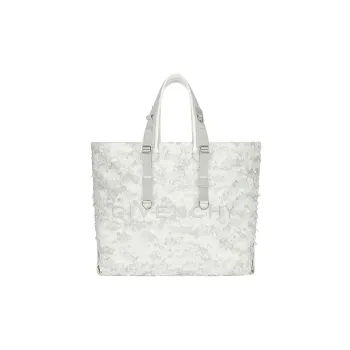 GIVENCHY Leather Tote Bag, Shopping Bag, Handbag Tubas Men's White/Gray