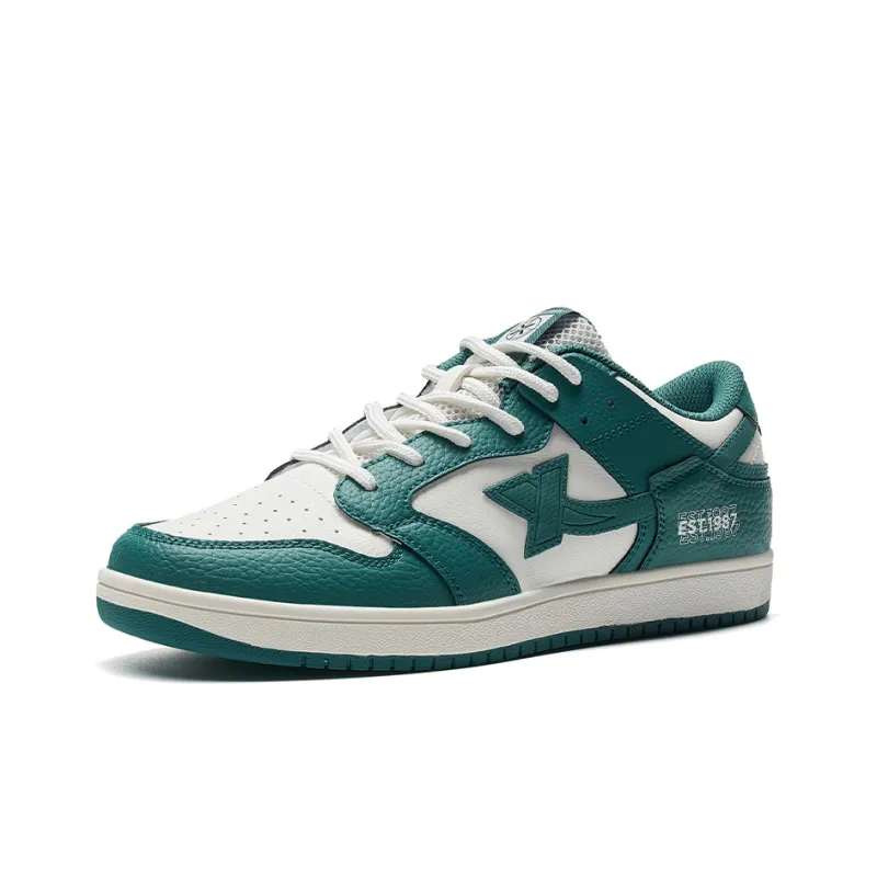 XTEP Low-Top Skateboard Shoes Men's White Green-1