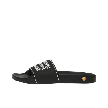 VERSACE Women's Logo Pool Slide 'Black Checkerboard'