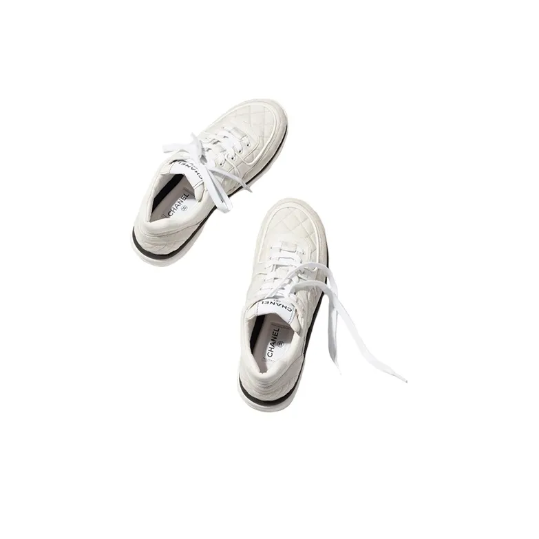 CHANEL Low Top Casual Shoes Women's Light Gray-3