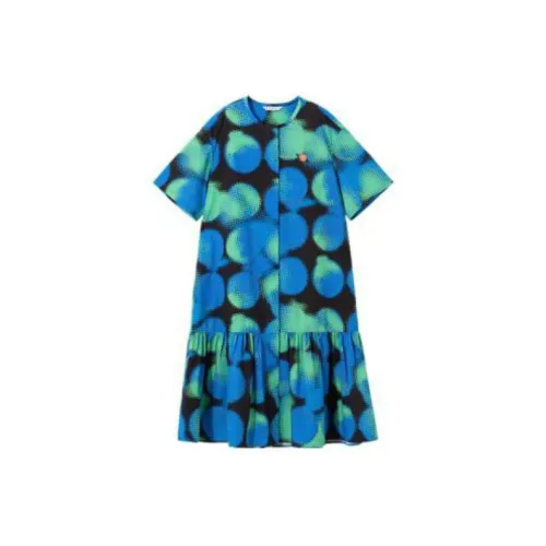 Broadcast Short-Sleeved Dresses Women's Klein Blue Spot