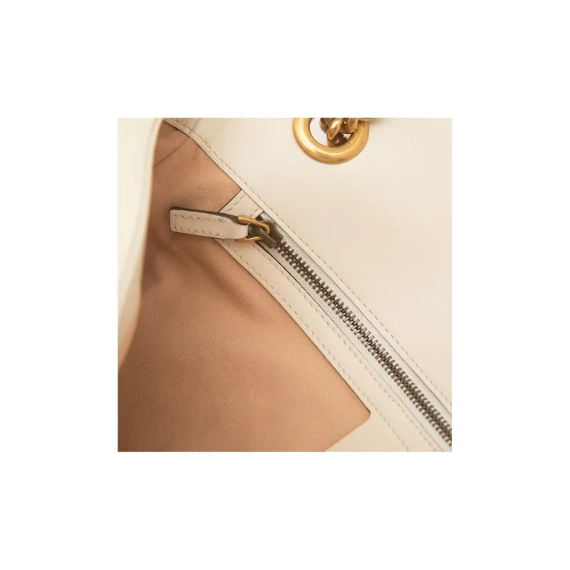 GUCCI GG Marmont Quilting Leather Shoulder Bag Crossbody Bag Medium Size Women's White-9