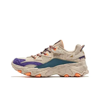 SHANBO x QIAODAN Dry Slip Resistant Cushioning Low Top Sports Casual Shoes Men's Gray Cyan Purple