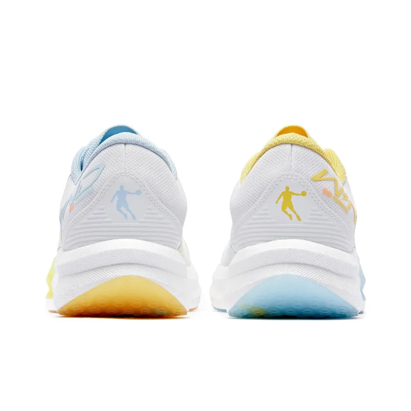 QIAODAN Strong Winds 1.0 Cushioning Anti Slip And Wear Resistant Low Top Running Shoes Men's White Blue Yellow-2