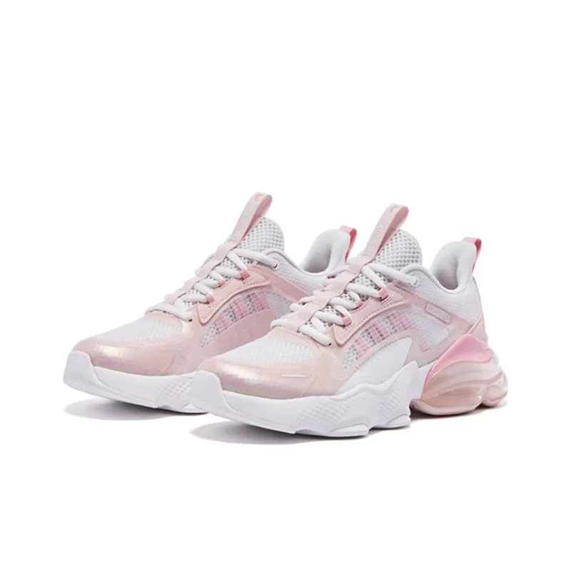 QIAODAN North Meditation 2.0 Running Shoes Women's Low Top White/Pink/Silver-2
