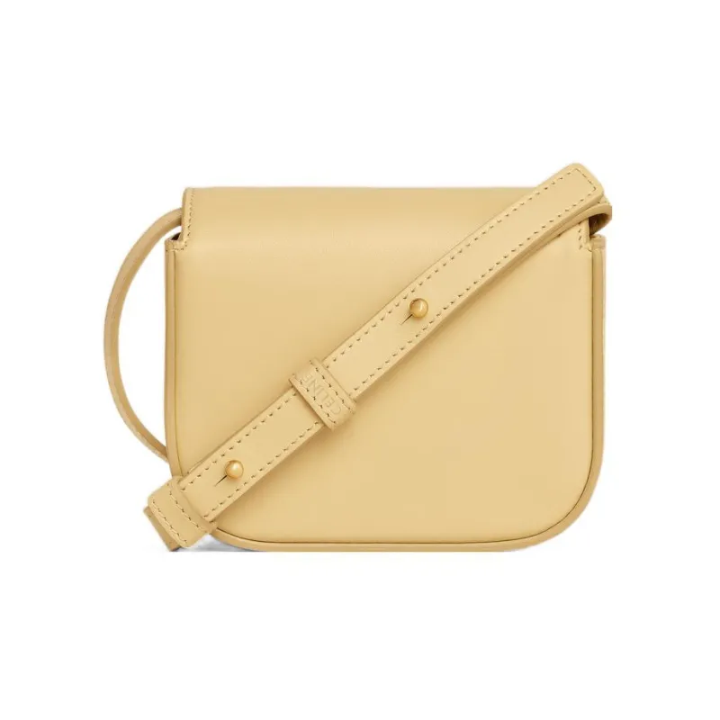 CELINE Triomphe Calfskin Shoulder Bag Crossbody Bag Mini Women's Yellow-2