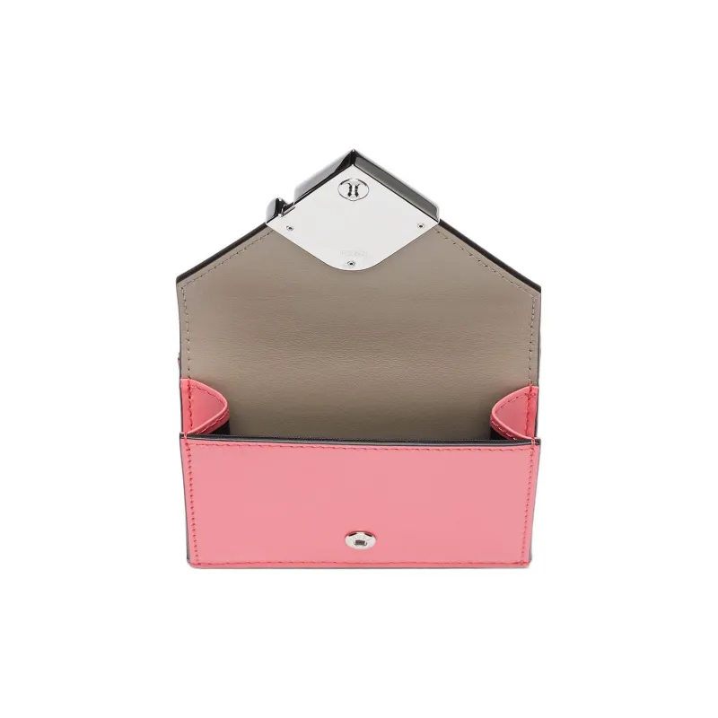 FENDI Leather Wallet Medium Size Women's Pink/Brown-2