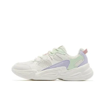 QIAODAN Anti Slip And Wear Resistant Lightweight Low Top Sports Casual Shoes Women's White Purple Green