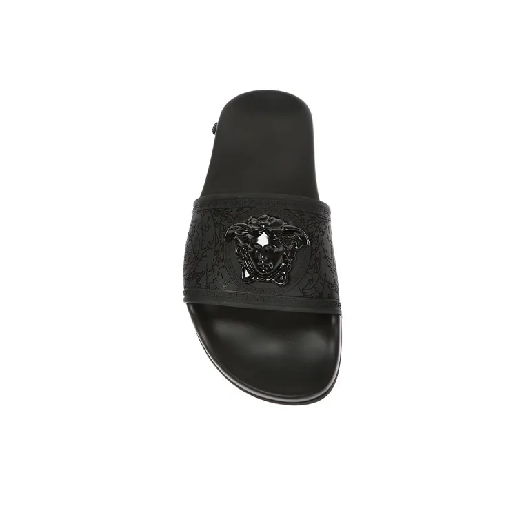 VERSACE Women's Baroque Medusa Slide 'Black'-4