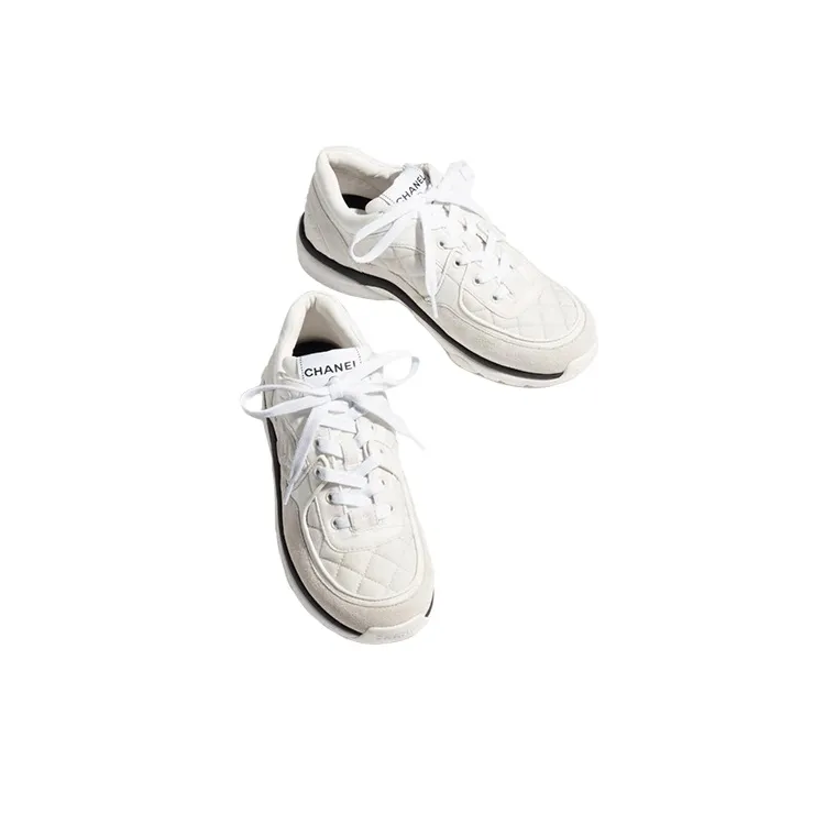 CHANEL Low Top Casual Shoes Women's Light Gray-2