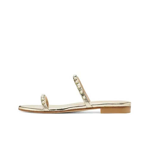 Stuart Weitzman Slide Slippers Women's Beige