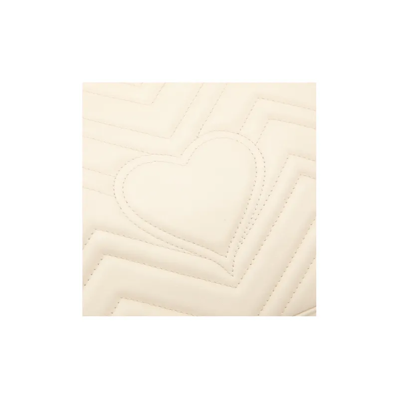 GUCCI GG Marmont Quilting Leather Shoulder Bag Crossbody Bag Medium Size Women's White-7