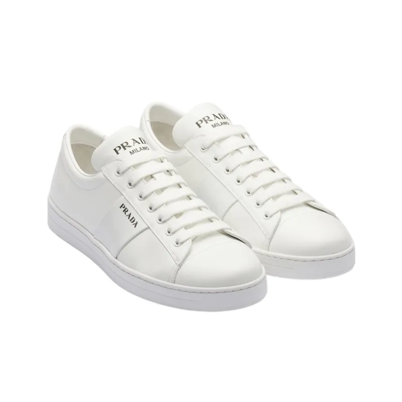 PRADA Low Top Stylish Skateboarding Shoes Men's White-2