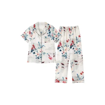 IIZZINI Scenario Pajama Set Women's Ink Wash Printed