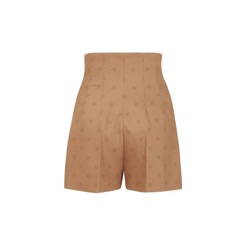 FENDI Karligraphy High Waisted Flannel Shorts 'Smooth'-1