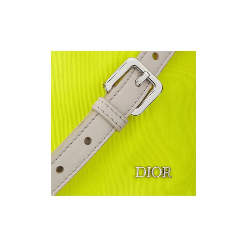 DIOR Canvas Handbag Mini Men's Fluorescent Yellow-2