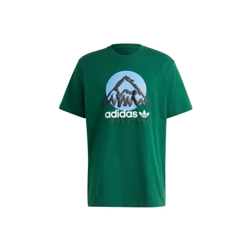 Adidas Originals ADVENTURE MOUNTAIN FRONT T-Shirts Men Dark Green