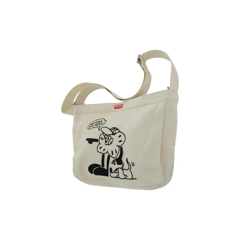 KENZO Cow Leather Crossbody Bag Shoulder Bag Men's Beige-2