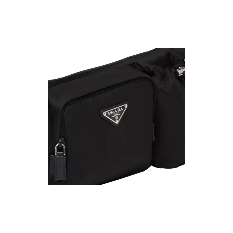 PRADA Fabric One Shoulder Crossbody Bag Sling Bag Fanny Pack Men's Black-3