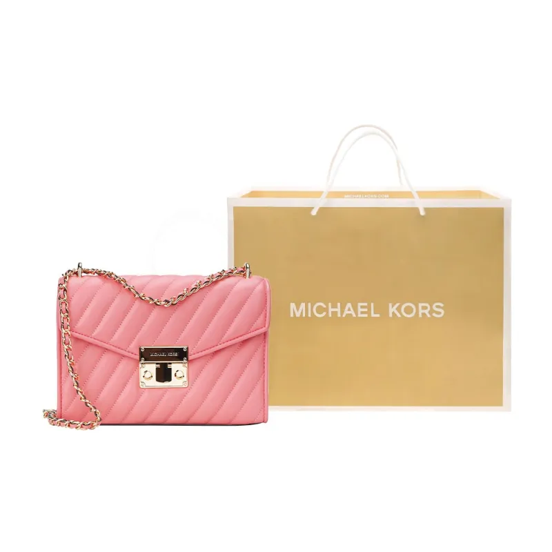MICHAEL KORS Rose Artificial Leather Shoulder Bag, Small Square Bag, Crossbody Bag Women's Pink-0