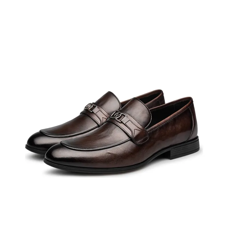 ZRO Dress Shoes Men Low Top Black/Dark Brown-7