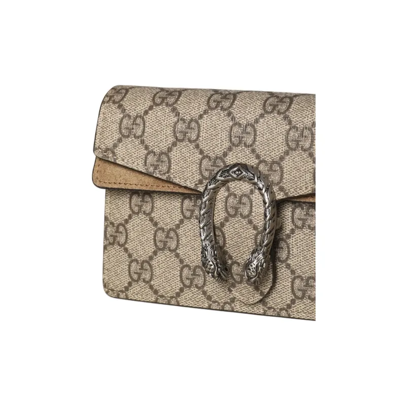 GUCCI Dionysus Super Mini GG Supreme Shoulder Bag Beige/Ebony-3
