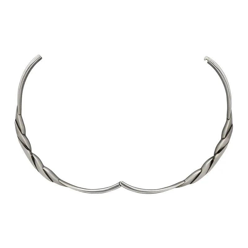vintage YVES SAINT LAURENT silver knot design cuff bangle