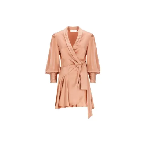 Zimmermann Long-Sleeved Dresses Women's Orange Pink