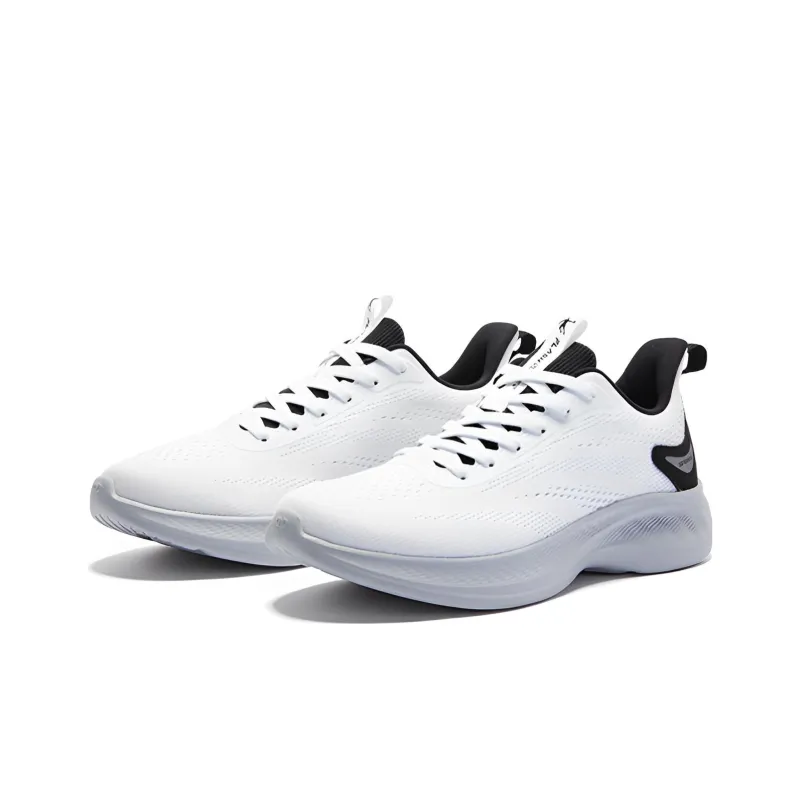QIAODAN Slip Resistant, Abrasion Resistant, Lightweight Low Top Running Shoes Men's White Black-2