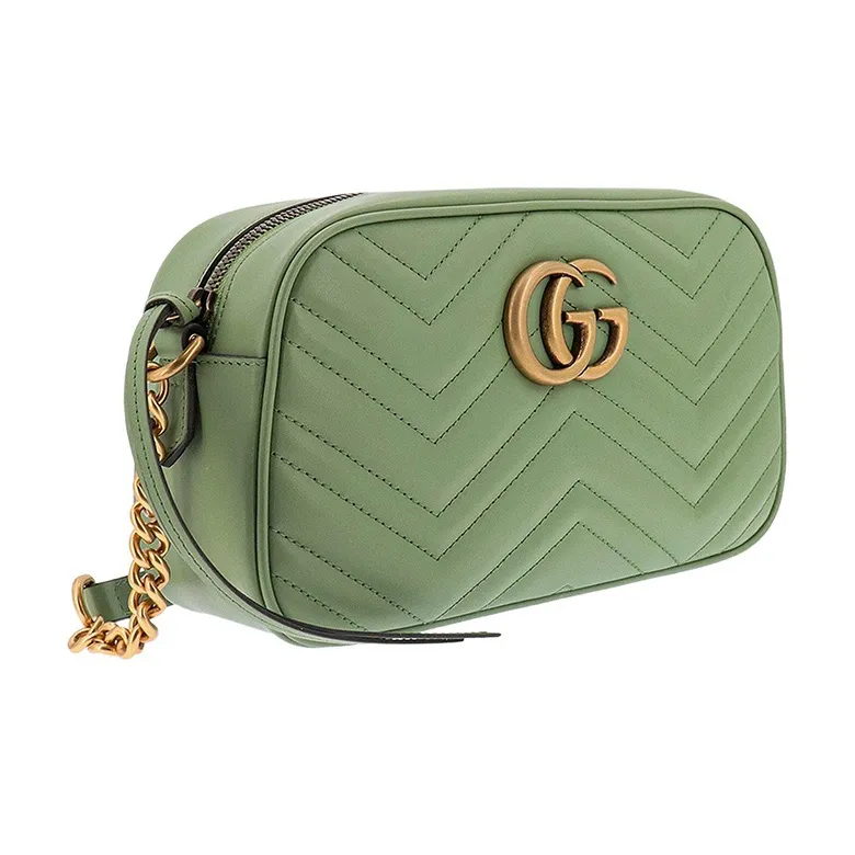 GUCCI GG Marmont Leather Crossbody Bag Shoulder Bag Women's Green-1