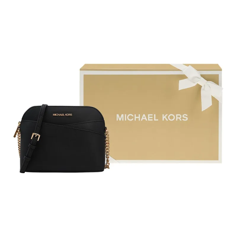 MICHAEL KORS Jet Set Travel Cow Leather Dome Bag, Crossbody Bag, Shoulder Bag Regular Women's Black-9