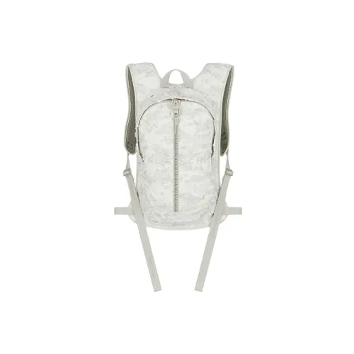 GIVENCHY G-Zip Cow Leather Leather With Fabric Backpack Men's White/Gray