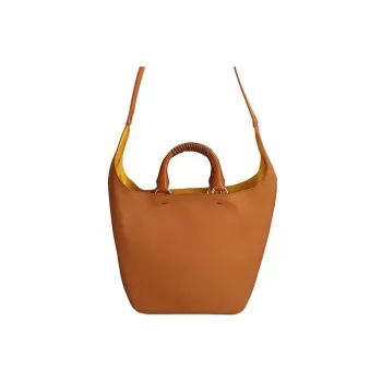 Chloe Calfskin Portable Crossbody Bag Shoulder Bag Medium Size Women's Brown