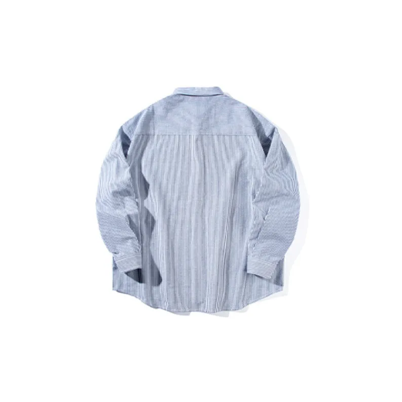 MOBI GARDEN Striped Long Sleeved Shirt Coat Top Unisex-1