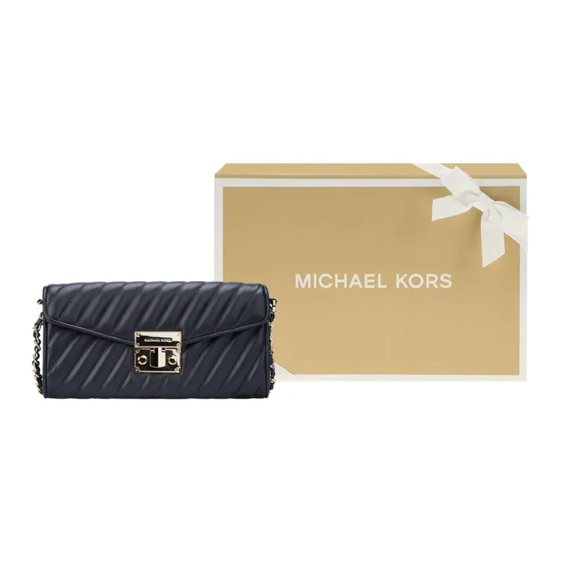 MICHAEL KORS Rose Leather Flap Bag Shoulder Bag Crossbody Bag Women's Black-8