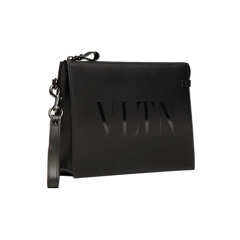 Valentino Calfskin Clutch Regular Men's Black-1