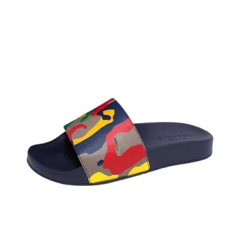 VERSACE Slide Slippers Men's Blue Yellow