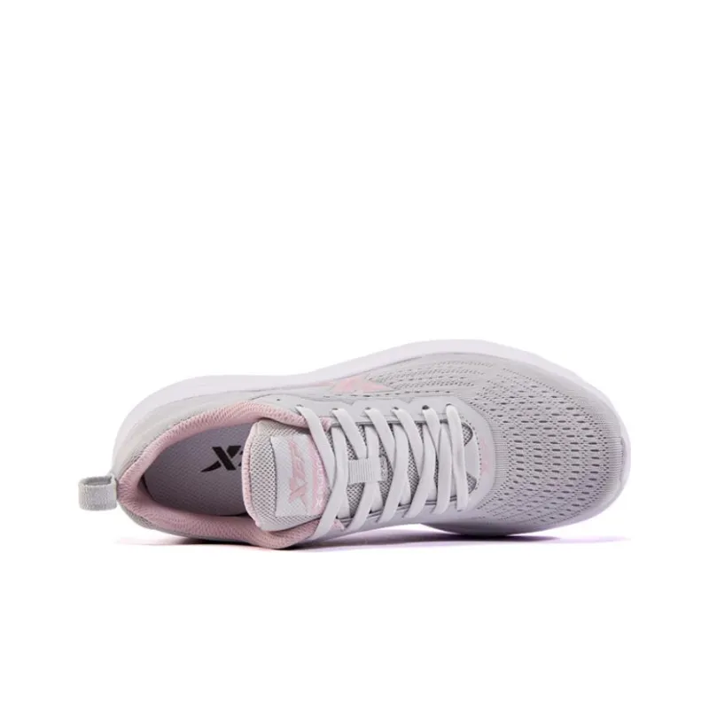 XTEP Breathable Rebound Anti Slip And Wear Resistant Low Top Running Shoes Women's Light Gray-2