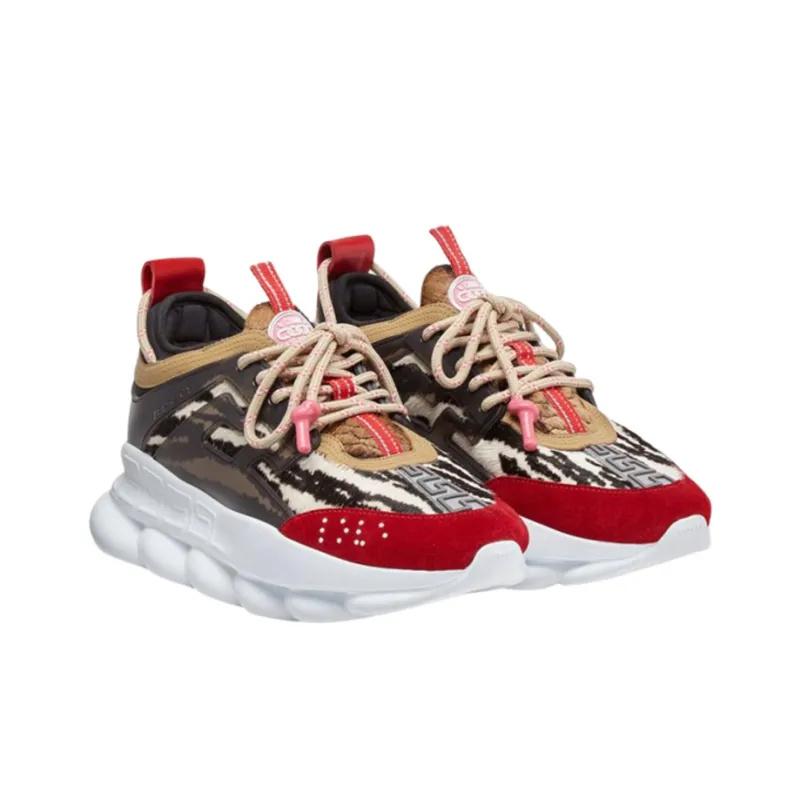 VERSACE Women's Chain Reaction 'Red Animalier Pattern'-1