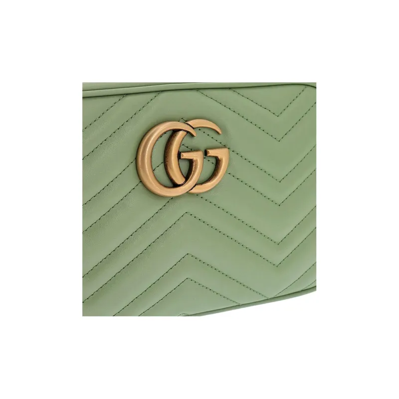 GUCCI GG Marmont Leather Crossbody Bag Shoulder Bag Women's Green-3