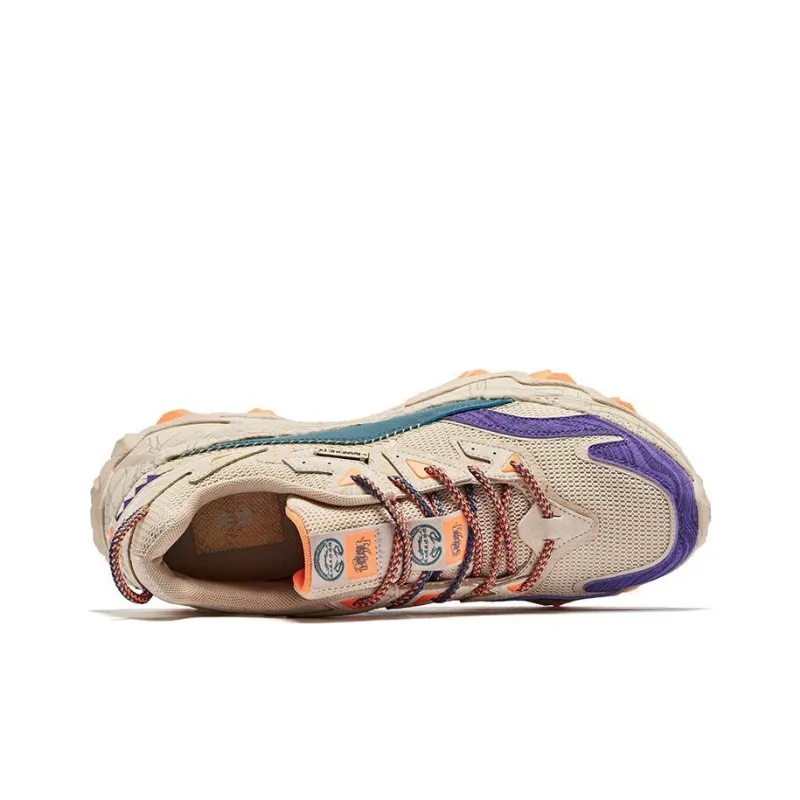 SHANBO x QIAODAN Dry Slip Resistant Cushioning Low Top Sports Casual Shoes Men's Gray Cyan Purple-2